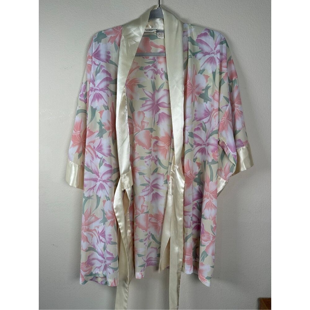 VTG Victoria's Secret Gold Label Floral Robe - one size